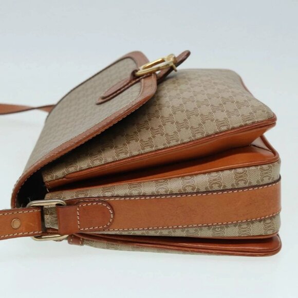 CELINE Macadam Canvas Shoulder Bag Beige Auth - Picture 5 of 16